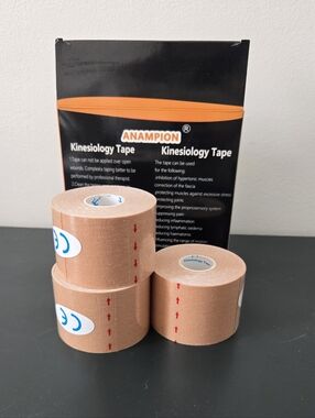 Kinesiology Tape uncut Waterproof Sports & Athletic tape (3 Rolls 20m) Beige